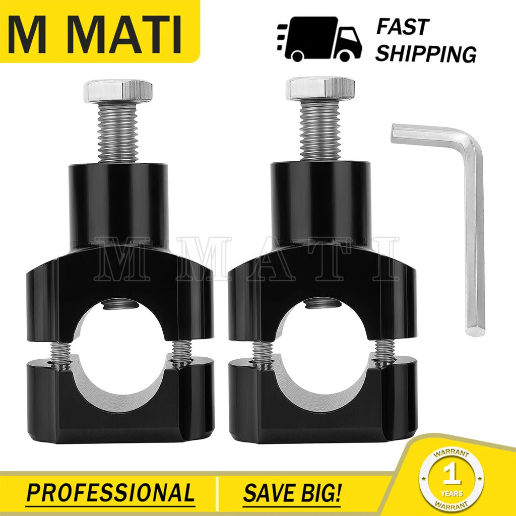 2X 1" 25mm Handlebar Riser Mount Clamp Adapter for Universal Motorcycle