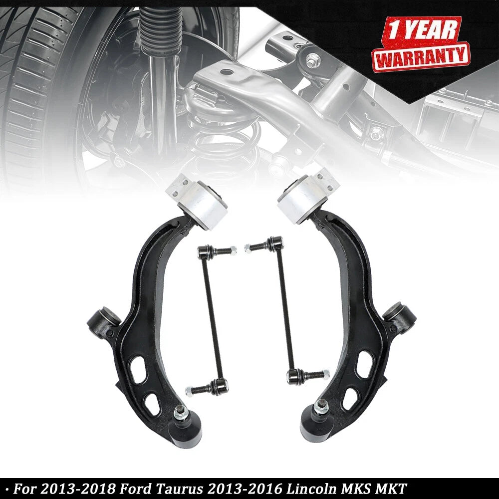 Set of 4 Front Lower Control Arms for Ford Taurus (2013–2018) Lincoln MKS MKT (2013–2016)