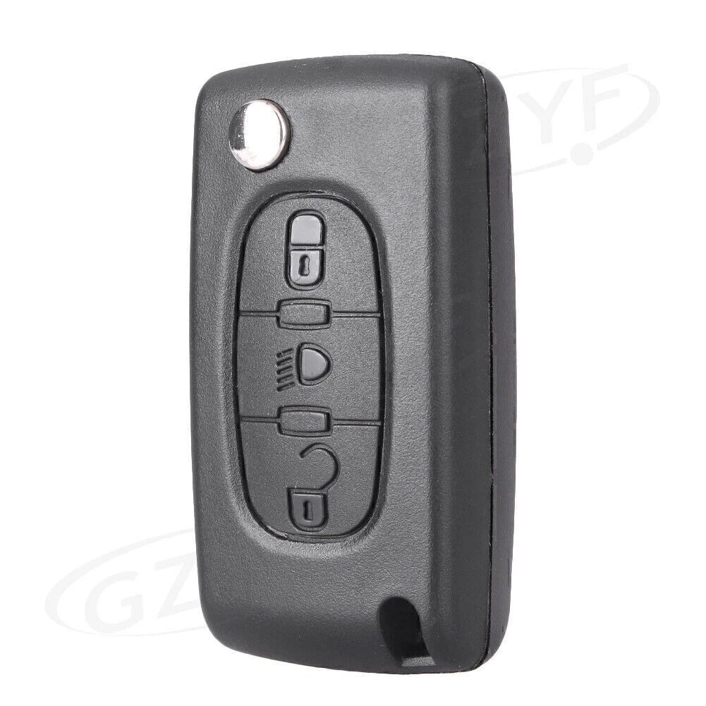 3-Button Remote Key Fob Shell Cover for Citroen Peugeot C2 C3 C4 C5 C6 C8