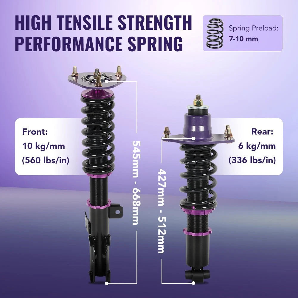Set of 4 Adjustable Coilover Struts Shocks for Scion tC (2005–2010)