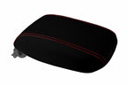 Carbon Fiber Console Lid Armrest Cover for Dodge Dart (2013–2016) Red Stitch