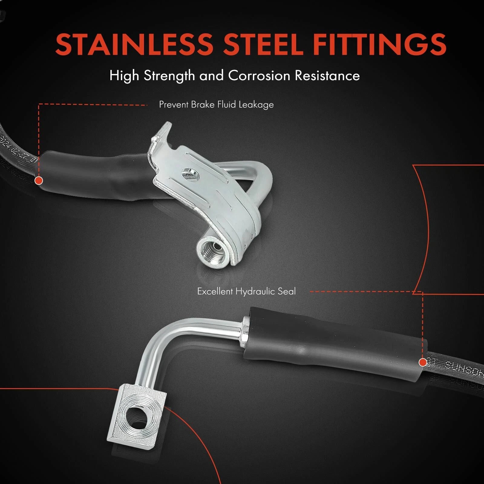 Front Driver Brake Hydraulic Hose for Jeep Wrangler JK (2008–2010)