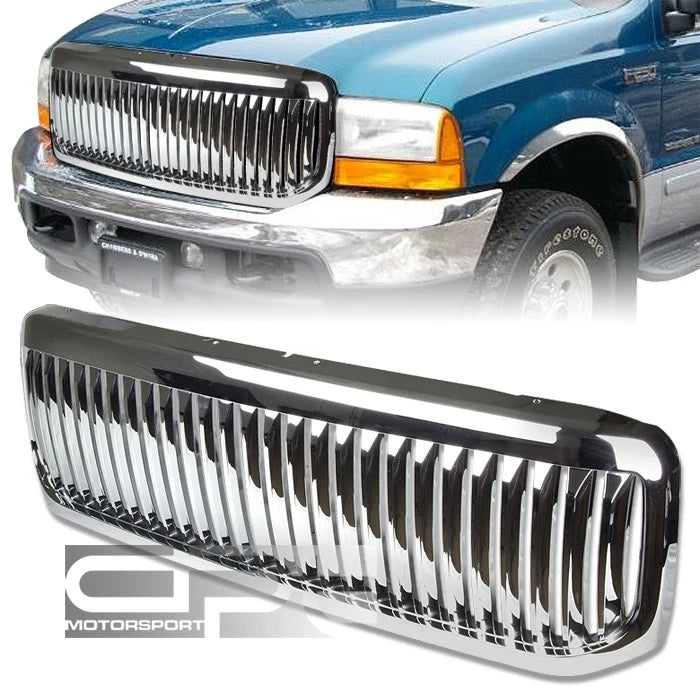 Black Headlight + Clear Bumper Light + Chrome Grille Guard for Super Duty (1999–Present)
