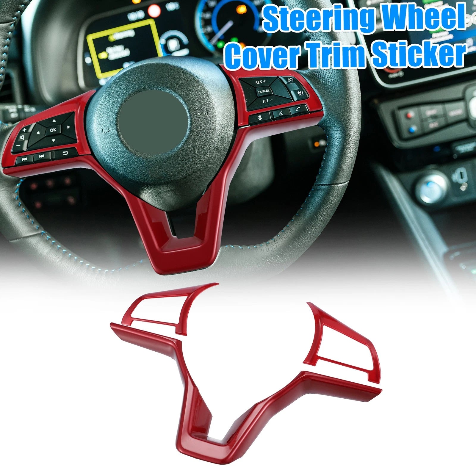 Red ABS Plastic Steering Wheel Cover Trim for Nissan Altima (2019–2022)