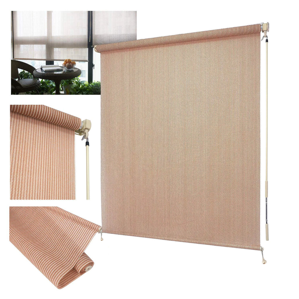 Roller Shade Blind 4'W x 6'L for Deck Porch Balcony Patio