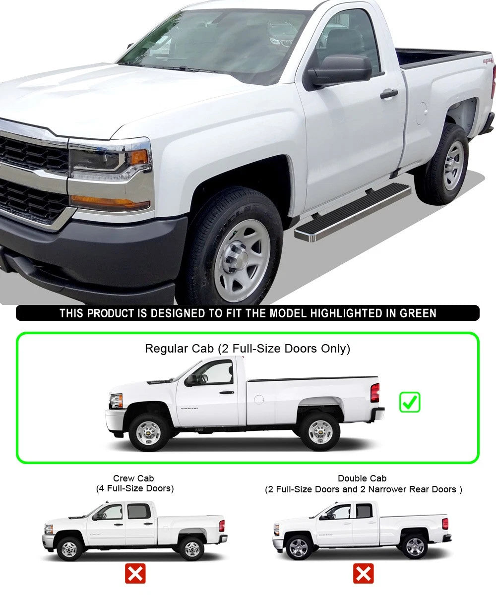 6-Inch Running Boards for Silverado Sierra Regular Cab (2007-2018)