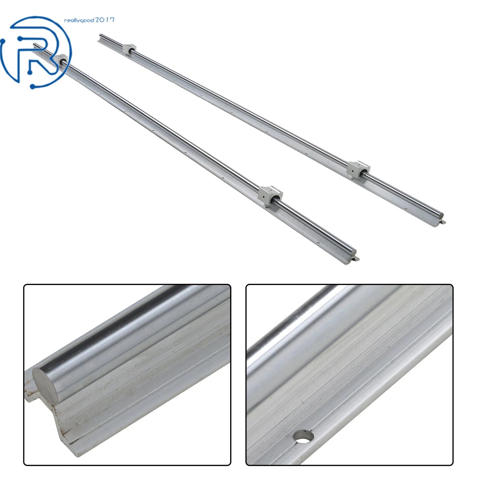 Set of 2 Linear Guide Rails with 4 Bearing Blocks for SBR16 (2000mm)