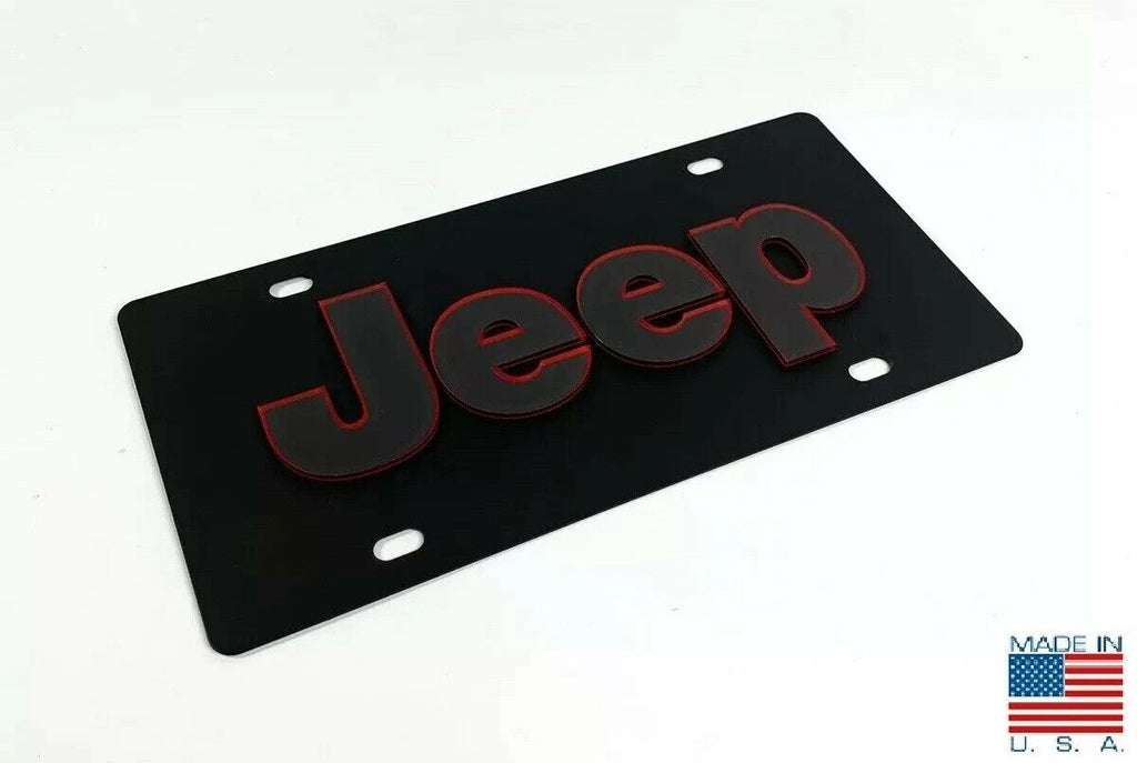 Emblem Vanity License Plate Frame for Jeep Wrangler JK (2007–2018)