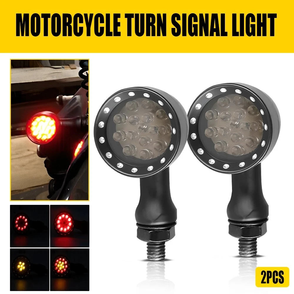 Black LED Bullet Brake Blinker Turn Signal Tail Lights for Honda V