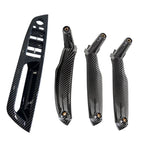 4x Carbon Fiber Inner Door Pull Handle Trim Covers for BMW X5 X6 (2007-2013)
