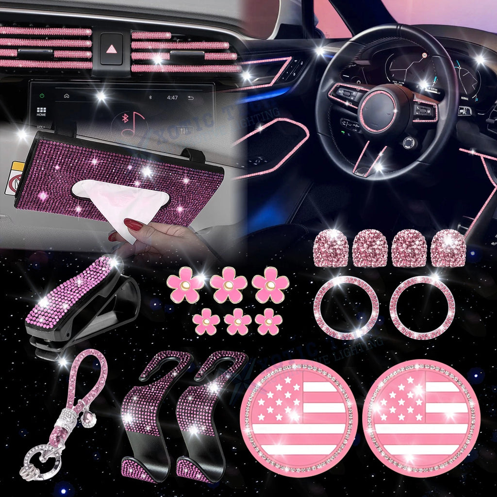 Crystal Engine Button Ring Air Freshener Keychain Decor for 2020–2025
