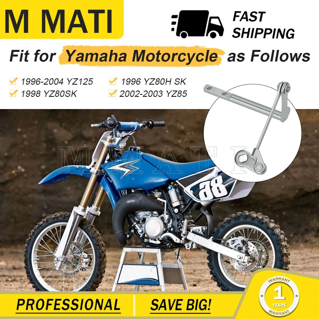 Exhaust Power Valve Push Rod Assembly for Yamaha YZ125 (1996–2004) 4SS-11990-00-00