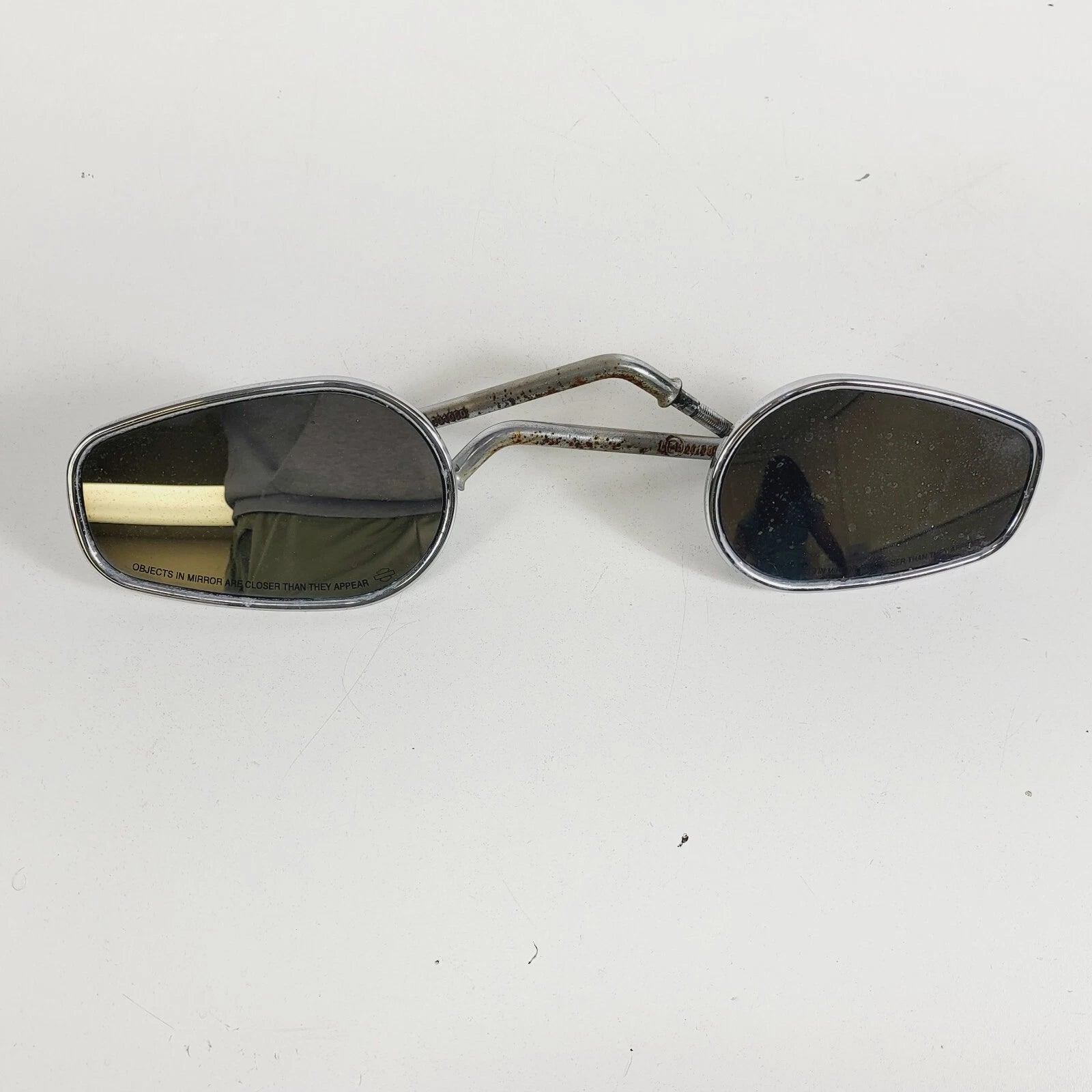 Set of 2 Chrome Stem Mirrors for Harley Davidson Touring Dyna Softail (OEM)