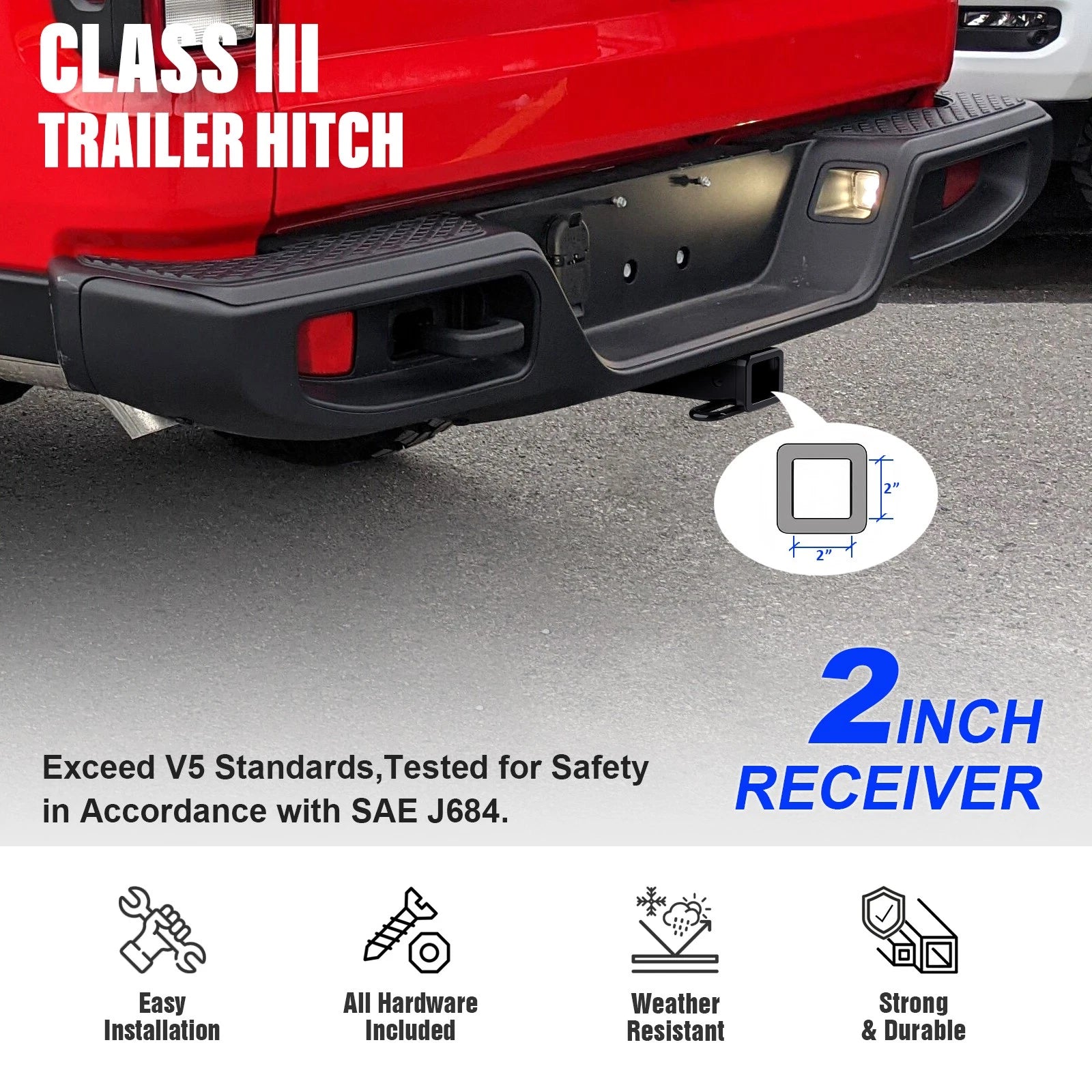 2 Inch Receiver Trailer Towing Hitch for Jeep Gladiator (2020-2026)