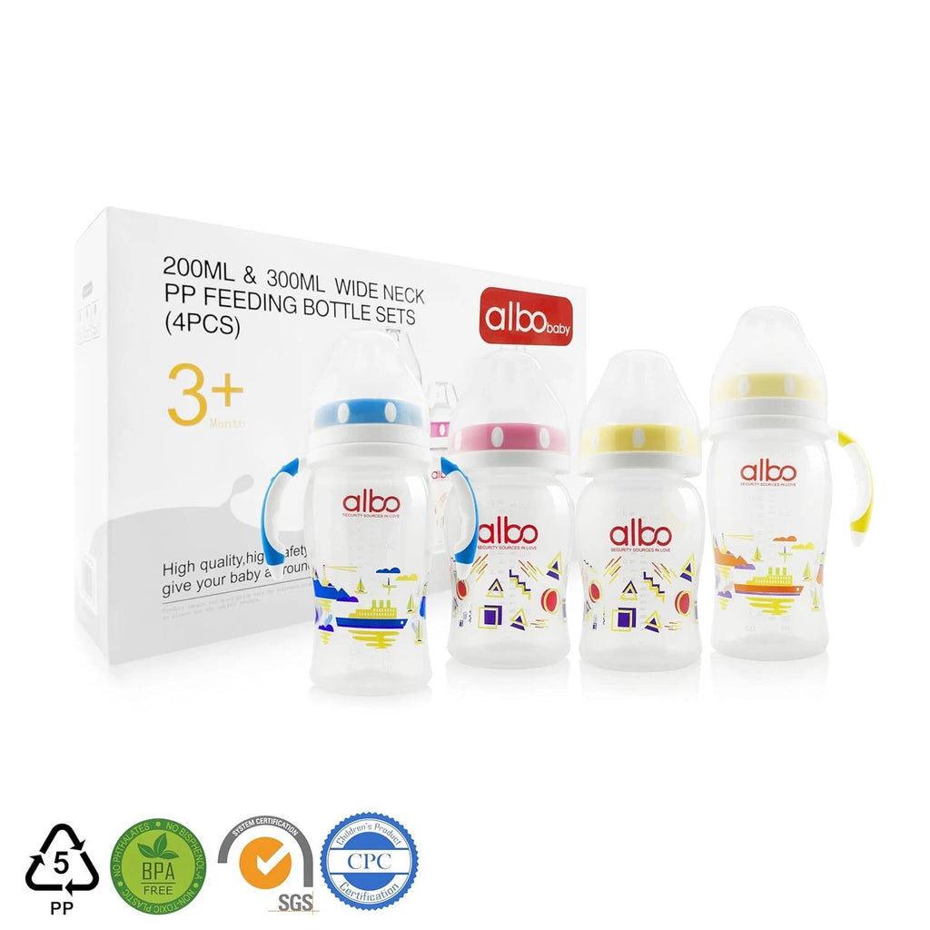 Set of 2 Albo ARC Anti-Colic Baby Bottles 8oz & 10oz with Handle
