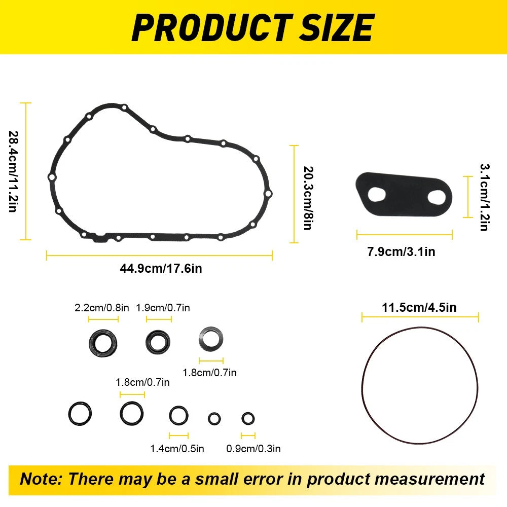 Clutch Primary Cover Gasket Seal & O-Ring Kit for Harley Iron 883 (2009–2020)