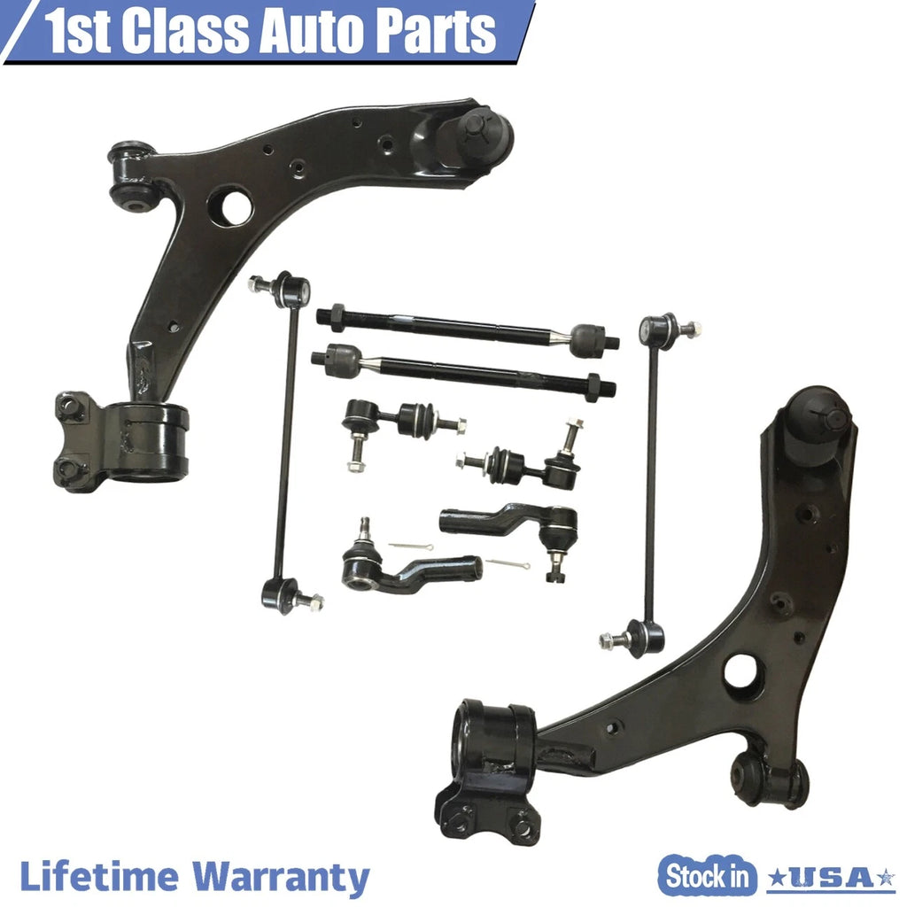 10pc Front Suspension Lower Control Arm Sway Bar for Mazda 3 (2004-2009)