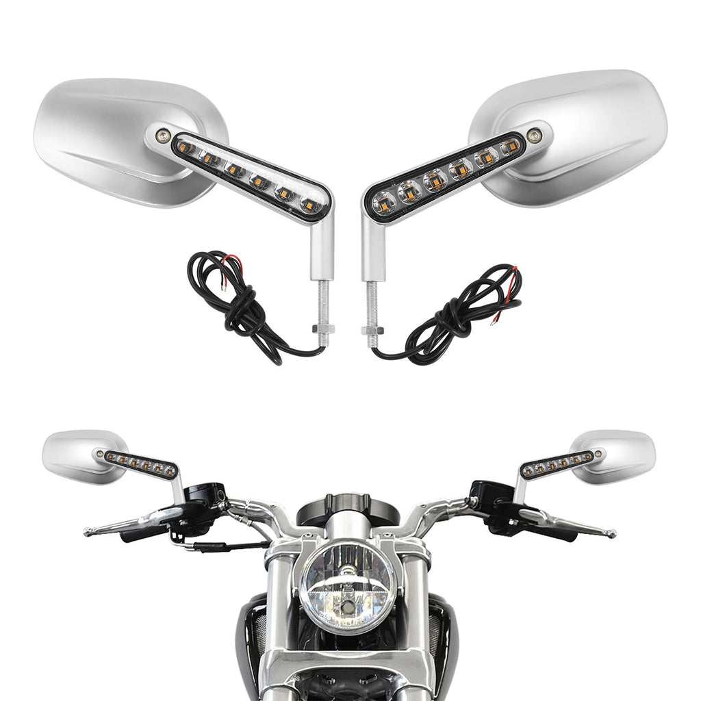 Rear View Mirrors with LED Turn Signals for Harley Davidson V-Rod VRSCF (2009–2017)