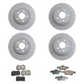 Set of 4 Disc Brake Rotors & Akebono Euro Pads for Mercedes W211 E500 (2003–2009)
