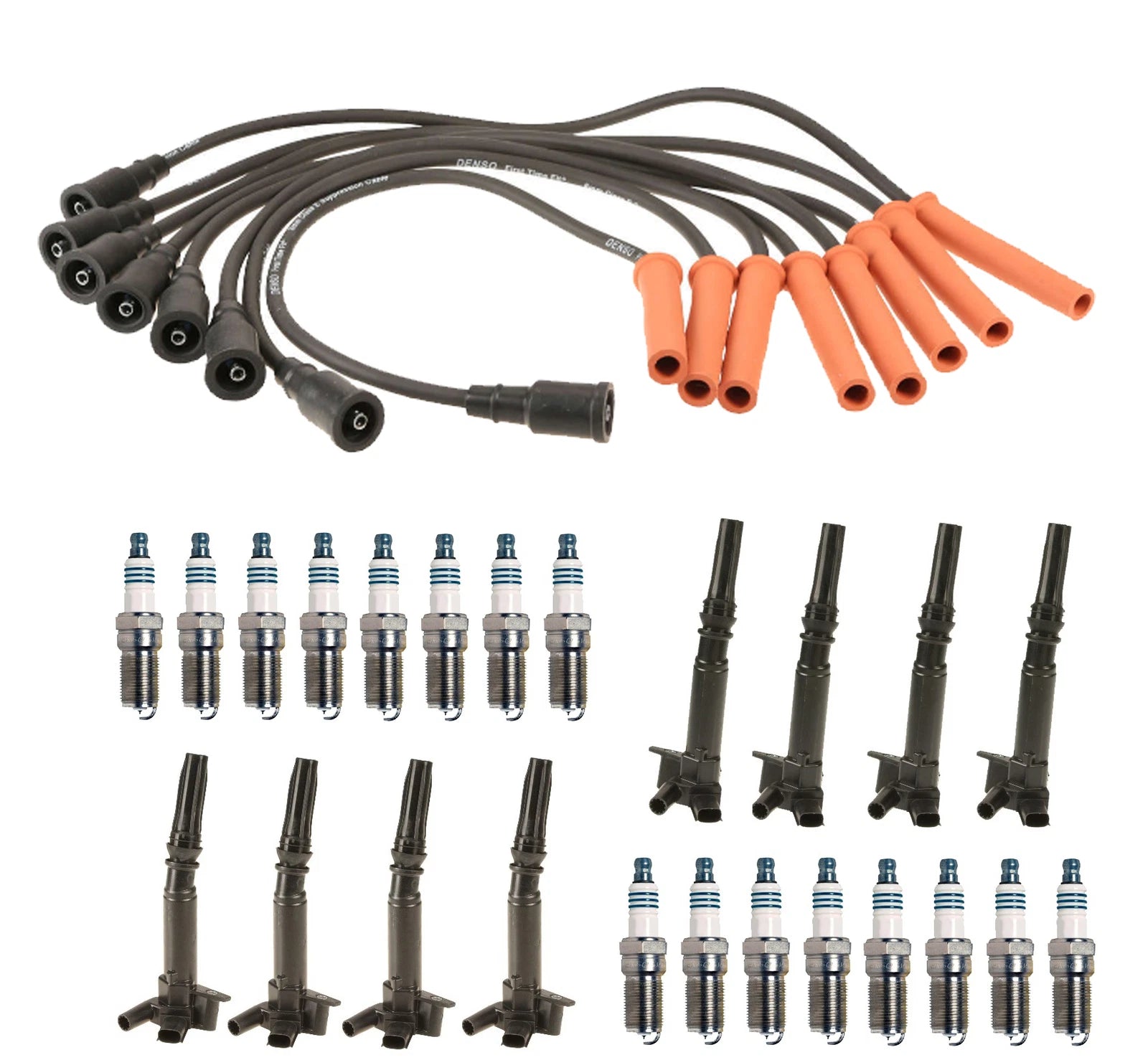 Set of 8 Ignition Coils & 16 Iridium Spark Plugs for Ford 6.2L