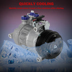 AC Compressor with Clutch for Mercedes-Benz E250 E300 E350 E400 (2014-2017)