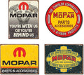 Set of 4 Mopar Signs for Mopar Logo ('64–'71, '37–'47) 613 2015 1314 1315