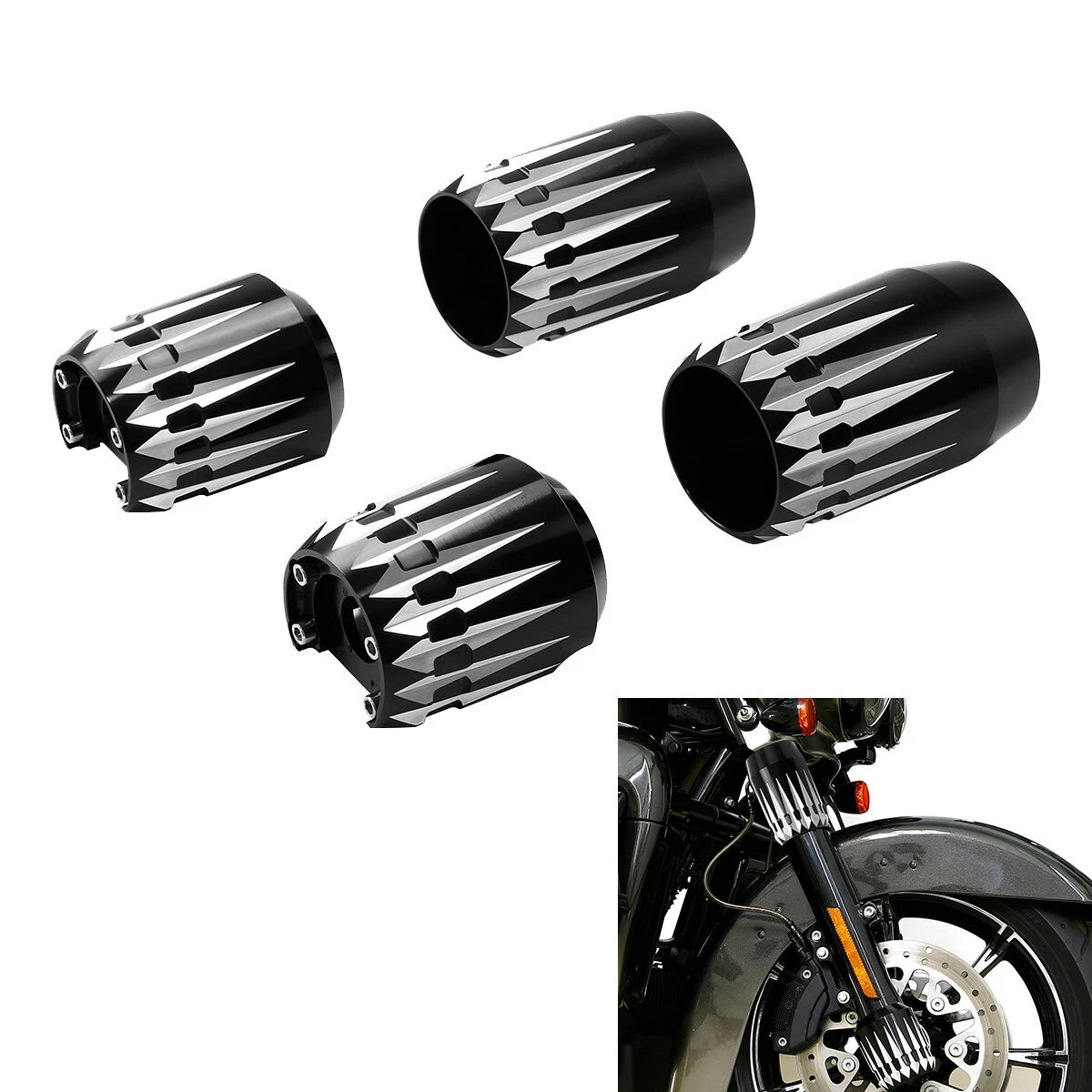 Front Fork Slider Covers for Harley Touring Electra Glide (1984–2013)