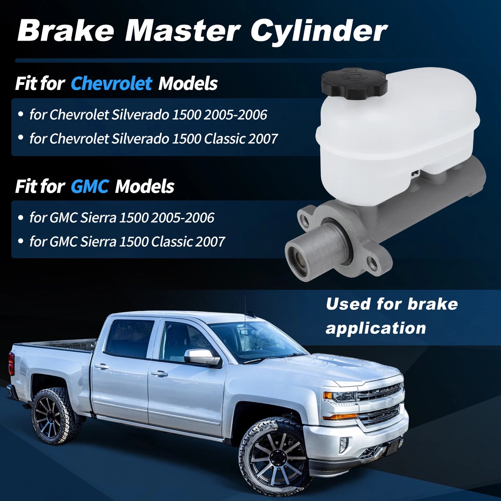 Brake Master Cylinder with Reservoir for Chevy Silverado 1500 (No.M630325)
