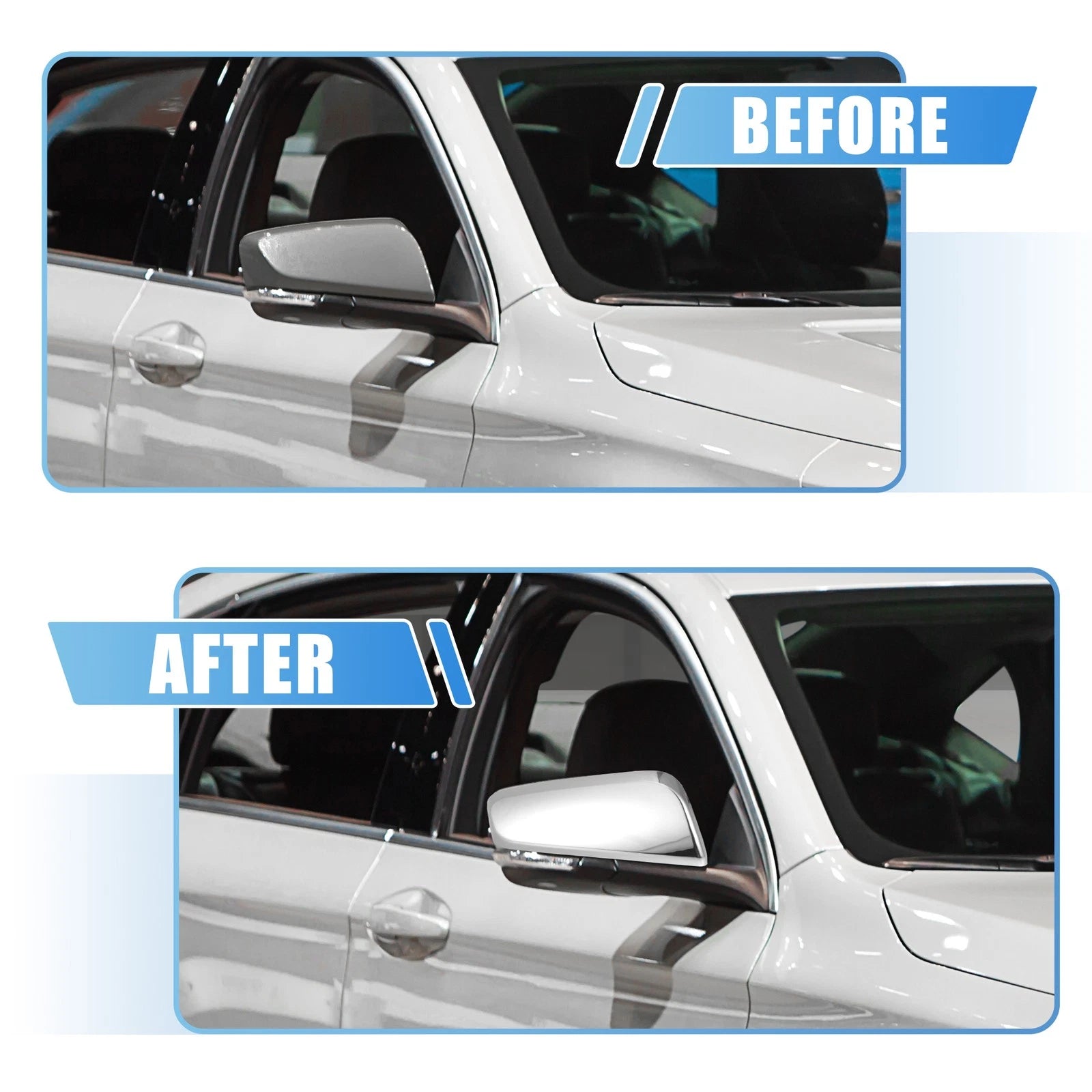 Pair Chrome Plated Half Mirror Covers for Chevrolet Impala (2014–2020) 731618519454