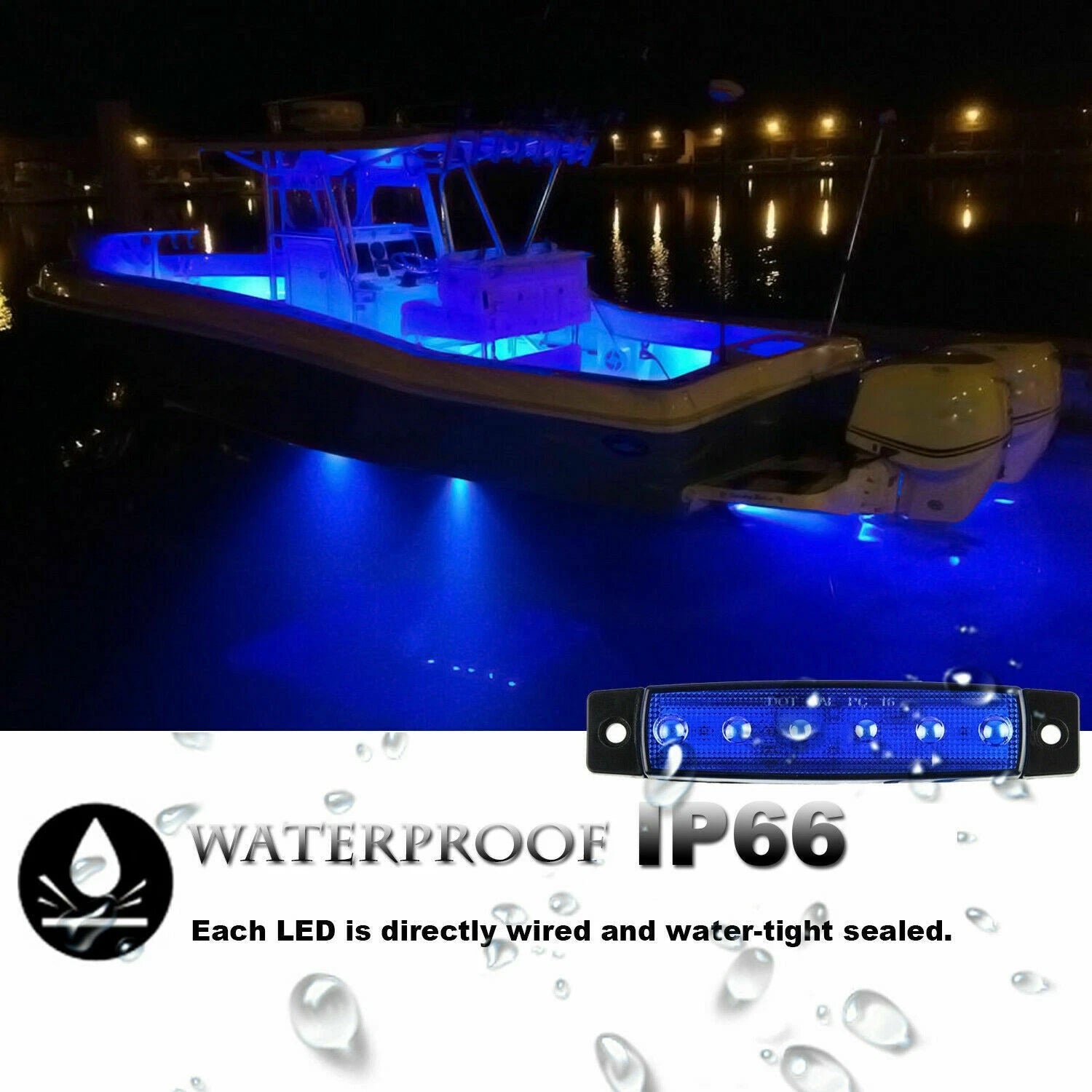 LED Cabin Courtesy Lights for Marine Boat (PC Lens, ABS Housing)