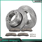 Rear Drilled Slotted Rotors + Pads for Ram 2500 3500 (2019–2023)