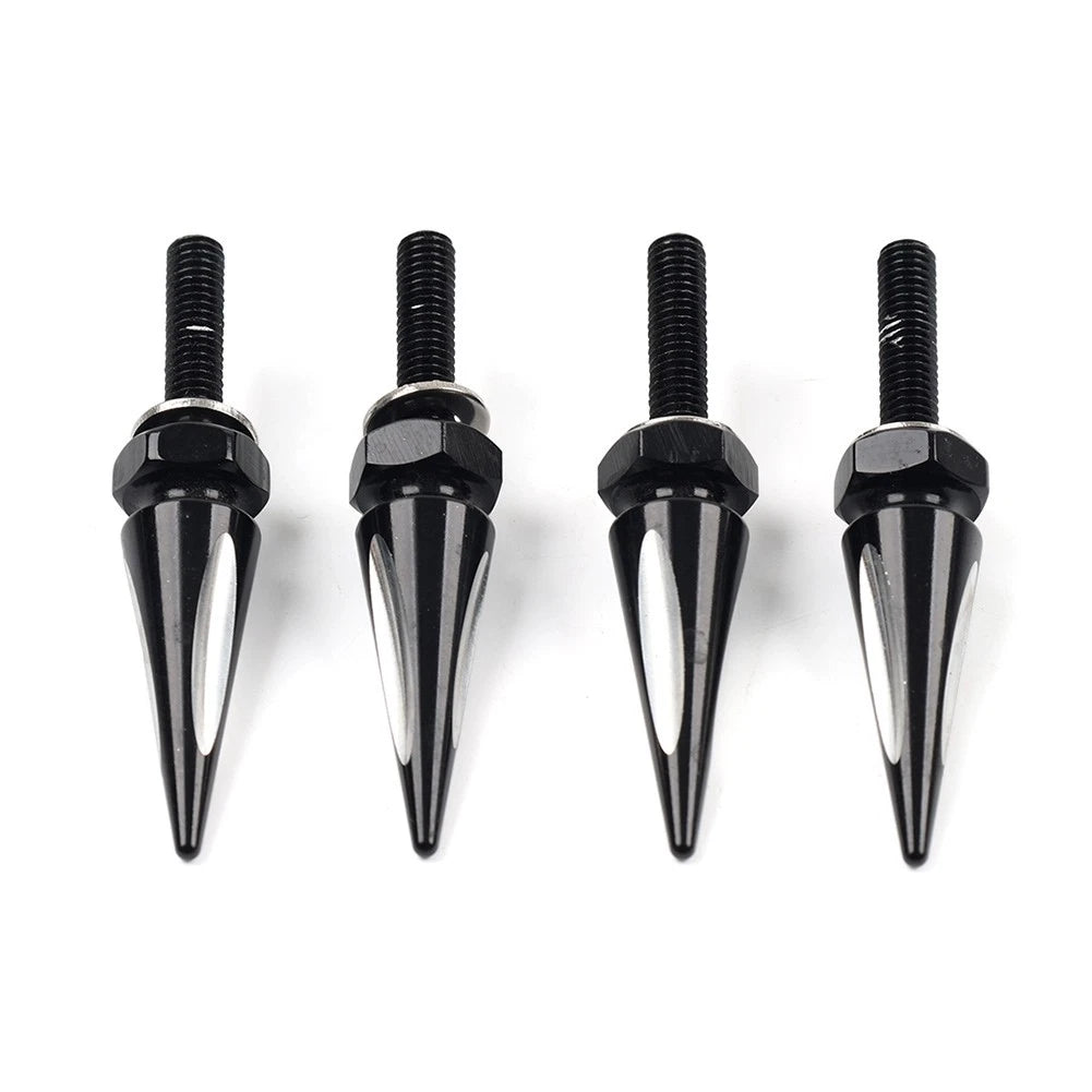Set of 4 Windshield Spike Bolts for Harley Road Glide (2015–2023) Aluminum Black/White