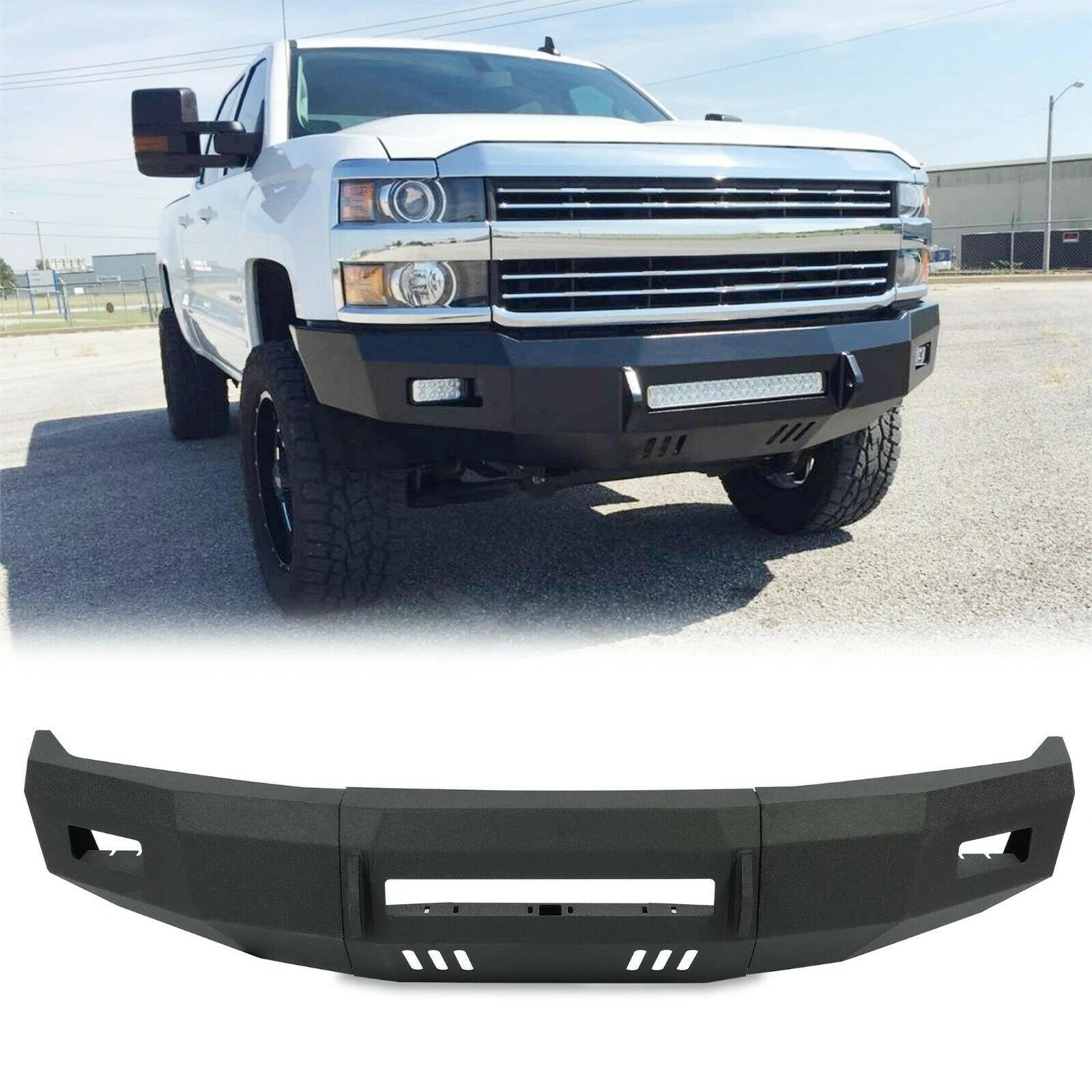 Set of 2 Steel Powder-Coated Bumpers for Ford F250 F350 (2008–2010)