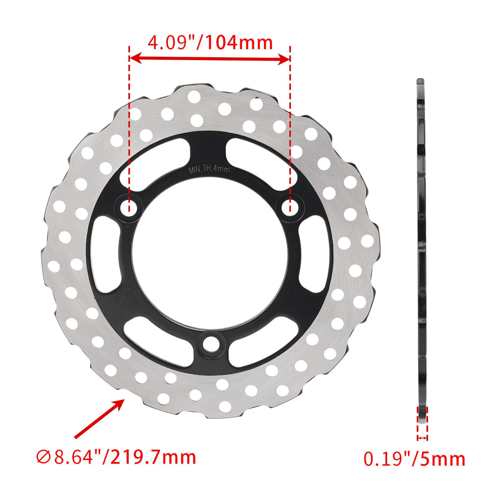 Front & Rear Brake Disc for Kawasaki Ninja 250R EX250J (2008–2012)