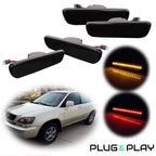 Amber Red Smoked Fender Side Marker Lights for Lexus RX300 (1999–2003)
