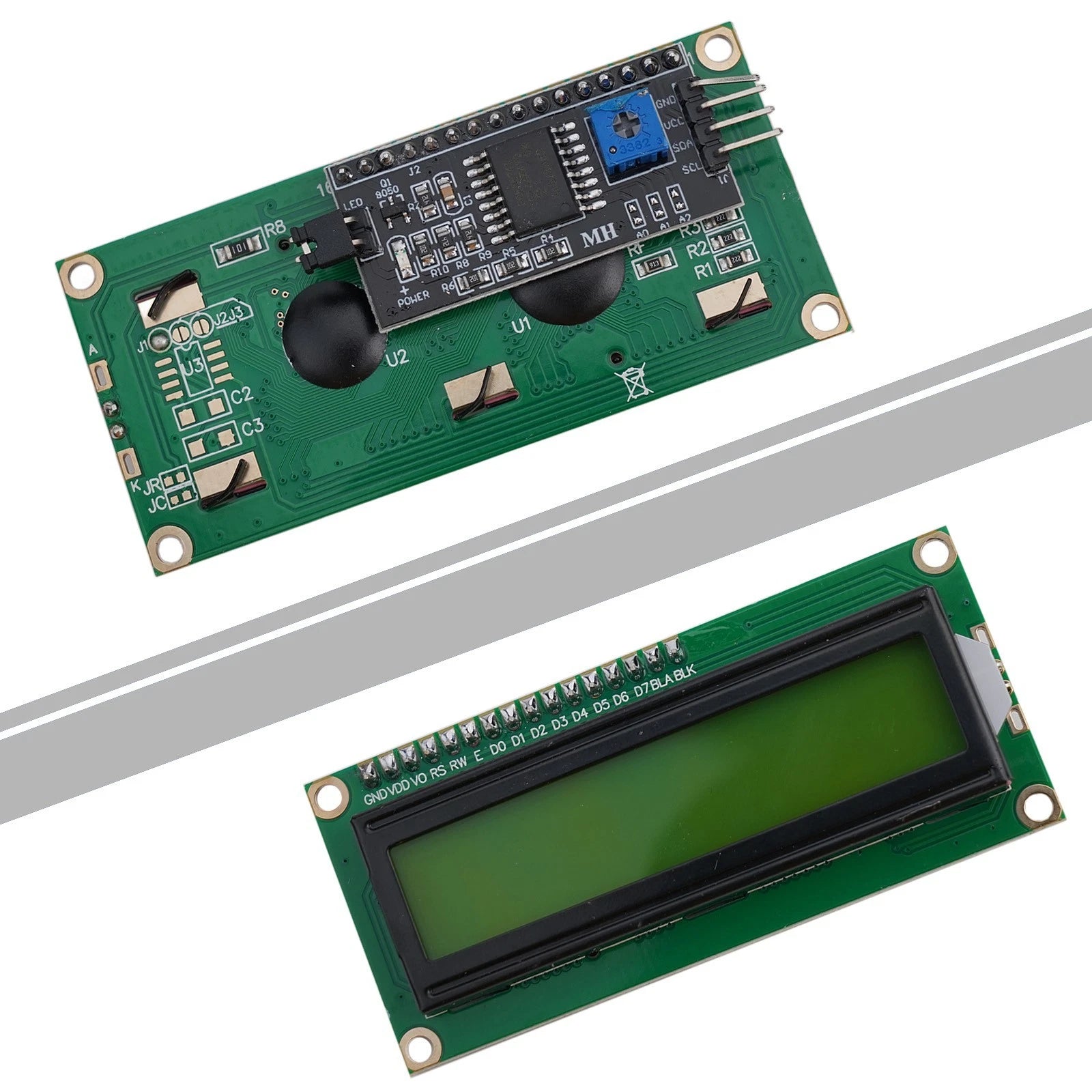 LCD Module Display with Contrast Adjustment for BlueYellow Green