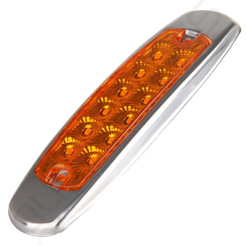 Set of 5 Amber LED Turn Signal Marker Lights for Trailer