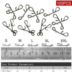 100pcs Stainless Steel Fishing Swivel Snap Knotless