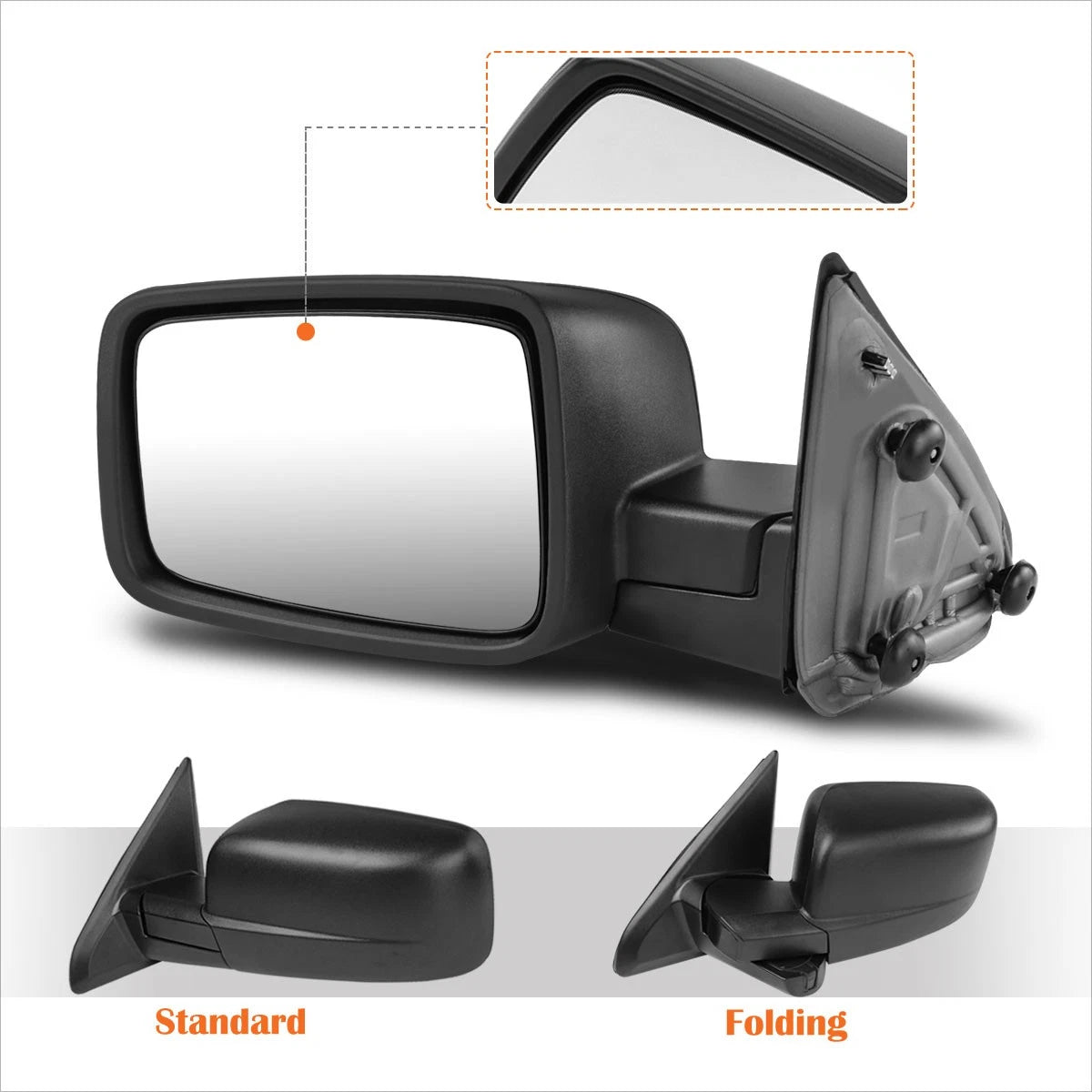Left Side View Towing Mirror for Dodge Ram Truck (2009–2016)