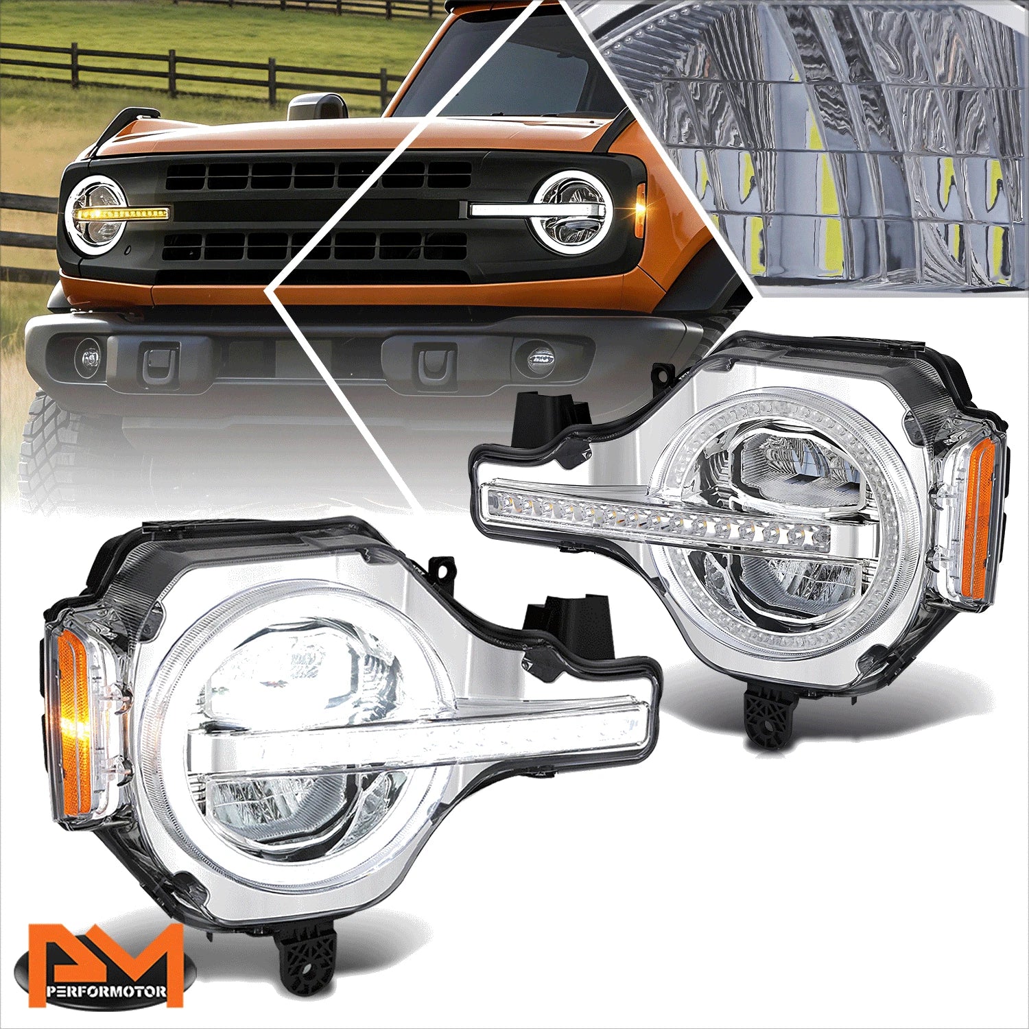 Set of 2 Clear Lens Fog Lights for Ford Escape (2007–2012)