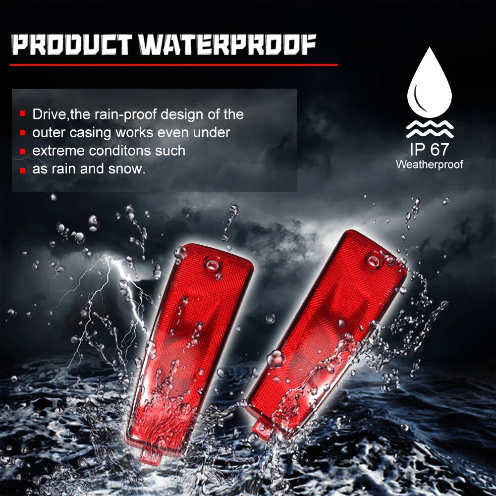 2X Red Lens Rear Bumper Side Marker Reflector Lights for Chevrolet HHR (2006–2011)