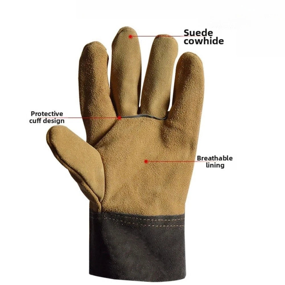 Cowhide Welding Gloves for MIG TIG Welding (Flame Retardant, Heat Resistant)