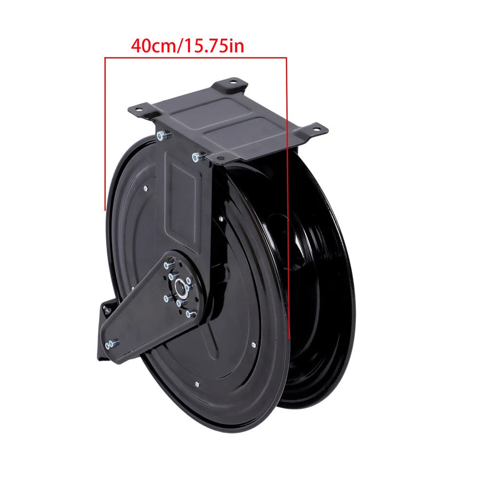 Heavy Duty Steel Power Washer Hose Reel for Auto-Retractable Use (50FT)