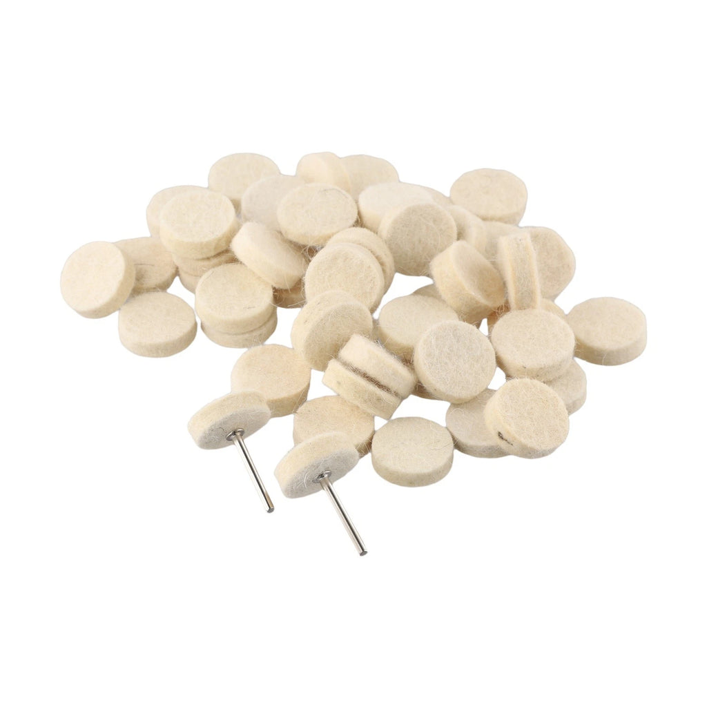 25mm Wool Felt Polishing Buffing Wheel Disc Pad Set for Jewelry (50x)