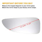 Left Lower Side Mirror Glass w/ Adhesive for Nissan Opel Renault 