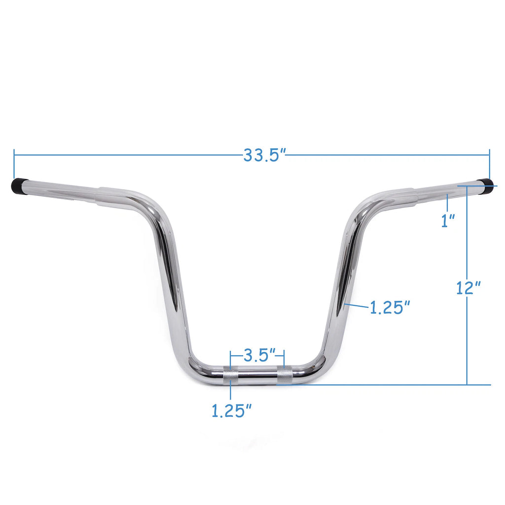 12" Fat Mini Ape Handlebar for Harley Road King (2014–2023) & FLFB FLSB FLSL FXBR FXBB