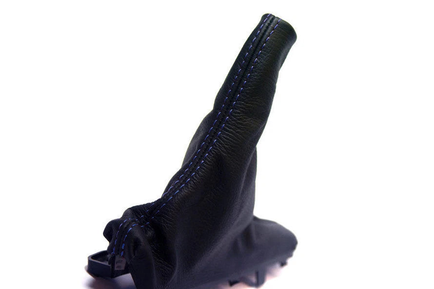 E Brake Boot for Ford Mustang (2015–2020) Blue Stitch Leather Synthetic