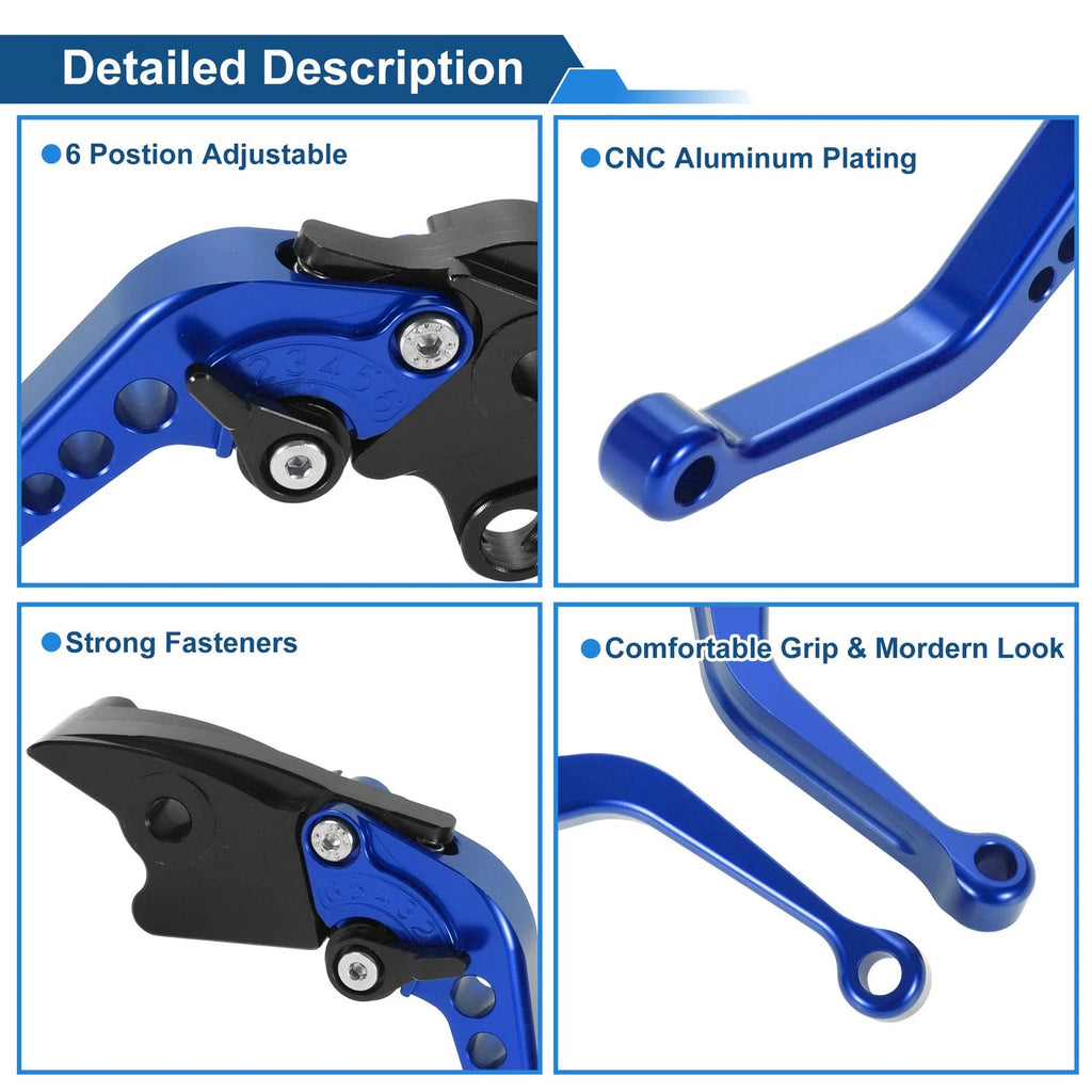 Long Brake Clutch Levers for Honda VFR1200F (2010–2014) Blue 1 Pair