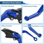 Long Brake Clutch Levers for Honda VFR1200F (2010–2014) Blue 1 Pair