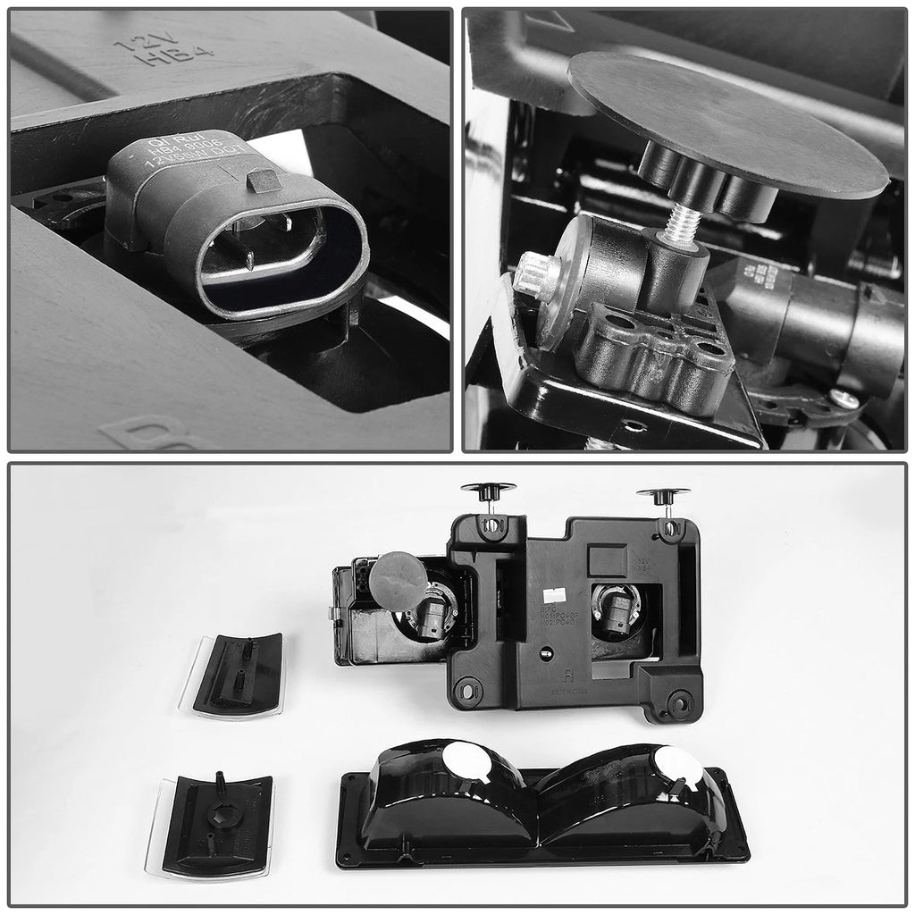 Headlight Set for GMC C10 C/K Pickup (1994–2000) - Black Clear Signal